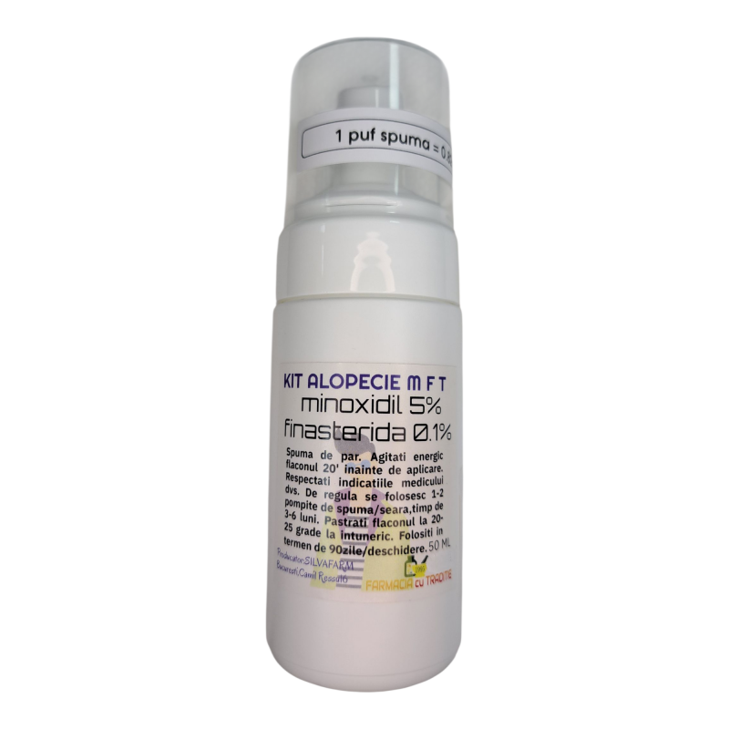 TRATAMENT ALOPECIE cu MINOXIDIL 5% si FINASTERIDA 0.1%  SPUMA/SOLUTIE 100ml