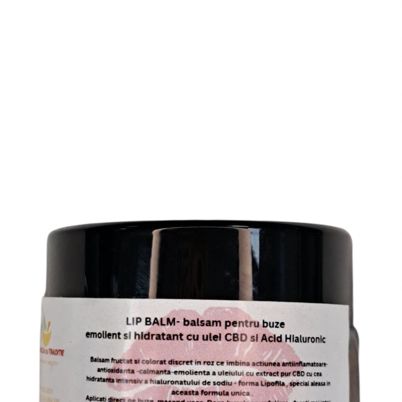 LIP BALM- balsam pentru buze, emolient si hidratant cu ulei CBD si Acid Hialuronic. 10G