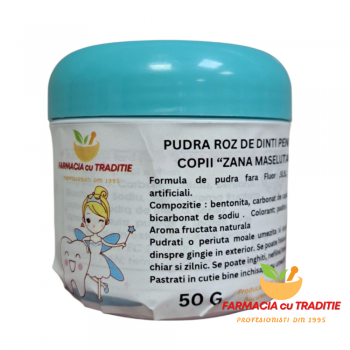ZANA MASELUTA- PUDRA 100% NATURALA INGRIJIRE DINTI PENTRU COPII. 50G