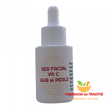 SERUM FACIAL cu Vitamina C lipozomala, Aur si Perle. 30g