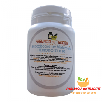 SUPOZITOARE ANTIHEMOROIDALE NATURALE cu hialuron 50mg, Aloe si Tea Tree x 10